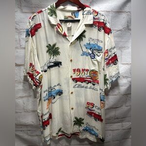 Vintage Paradise Found‎ Hawaiin classic car shirt size XL